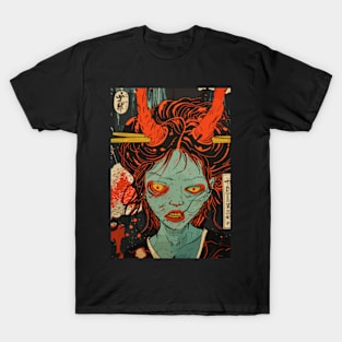 A Japanese Aesthetic Horror Art T-Shirt